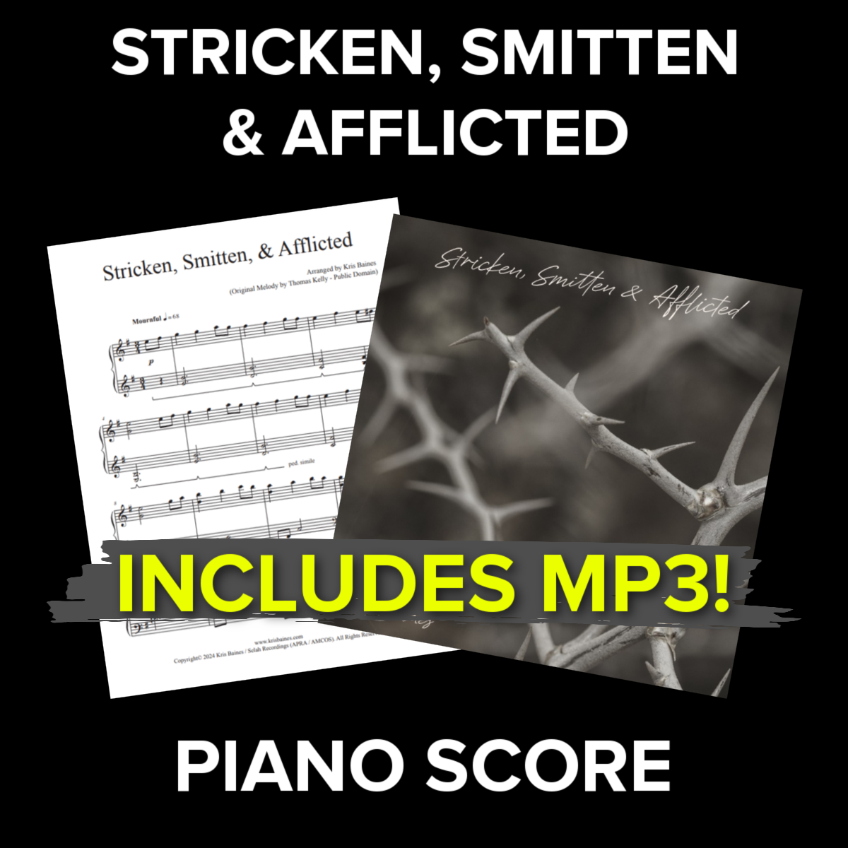 "Stricken, Smitten & Afflicted" - Reflective Solo Piano Score by Kris Baines